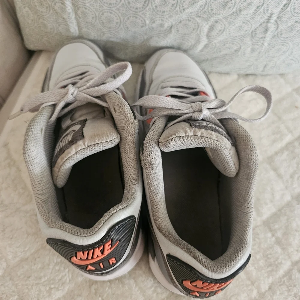 Nike Air Max Gray and Orange Sneakers